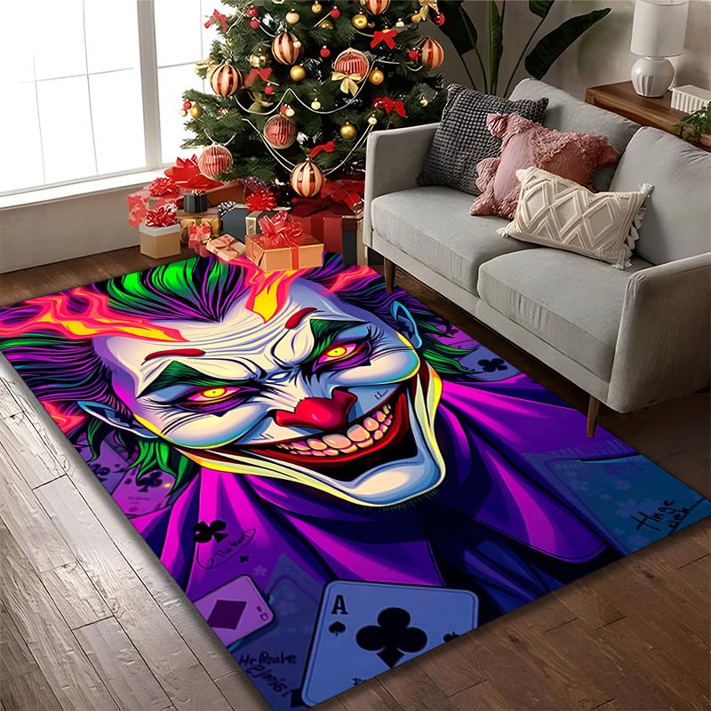 JOKER Rug Ideal for Reading Room, Multi-purpose Office Chair Sofa Carpet, Anti-slip Printed Home Area Rug