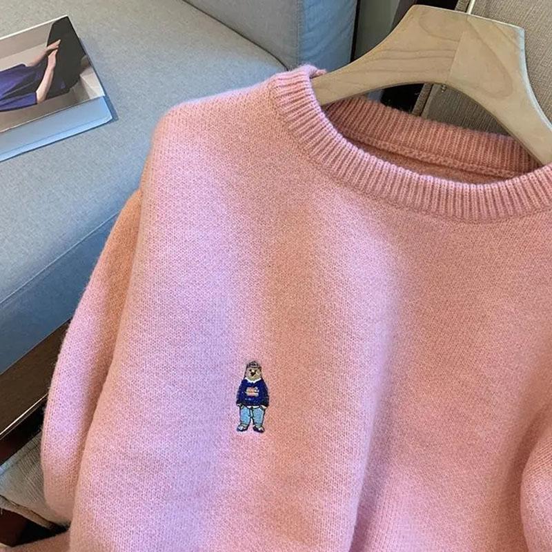 Pullover für Damen Herbst Winter Verdickter Pullover Warm Gestrickt Dehnbar Langarm Oversize Jumper Oberteile