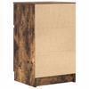 Nightstand Smoked Oak Finish 39 X 35 X 65 Cm Engineered Wood