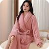 300G Thickened Coral Fleece Bathrobe Women Men Unisex, Autumn-Winter 2025, Warm Long Home Robe