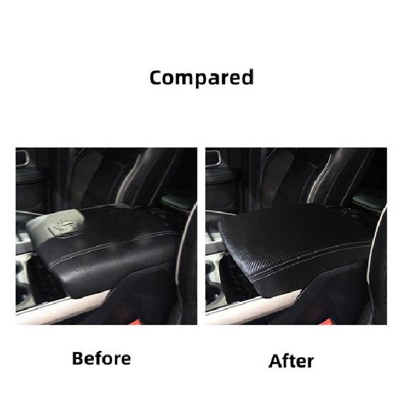 Carbon Fiber Style Center Console Armrest Pad Cover for Dodge Ram 1500 2018-