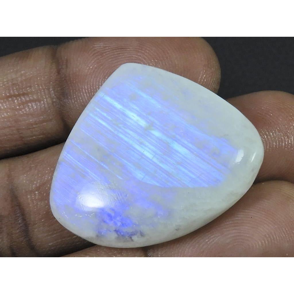 29X33X07 MM Natural Rainbow Moonstone Pear Cabochon Loose Gemstone 55Cts. C-1643