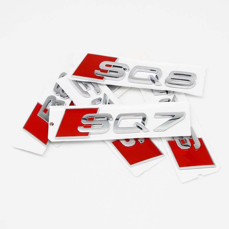 2026 3D ABS Gloss Black Chrome Rear Decklid Lettering Insignia For AQ2 SQ8 SQ7 SQ5 SQ3 R8 RS Performance Replacement Tuning Accessor