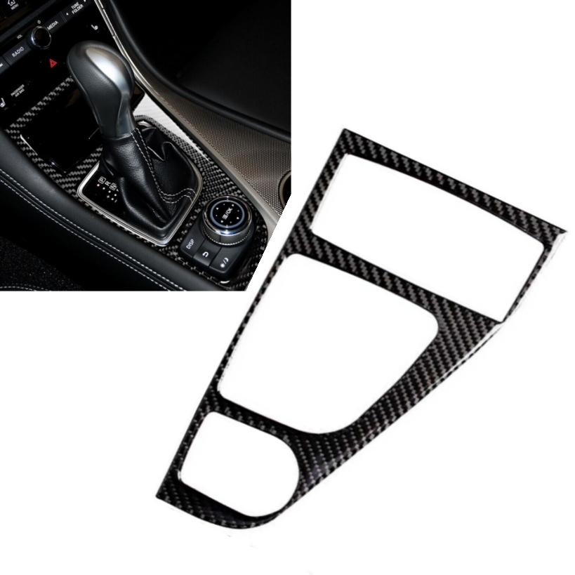 For 2014- Infiniti Q50 Q60 Real Carbon Fiber Car Gear Shift Panel Cover Trim