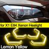 Crystal M4 Style Lemon Yellow Color LED Angel Eyes Kit Rings White Lamps for BMW X1 E84 2009-2015 Xenon Headlight