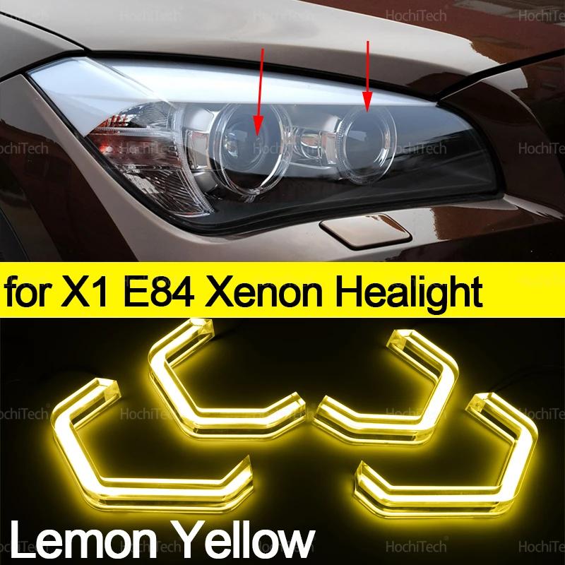 Crystal M4 Style Lemon Yellow Color LED Angel Eyes Kit Rings White Lamps for BMW X1 E84 2009-2015 Xenon Headlight