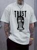 Black "Trust Nobody" Graphic T-shirt - Casual Crew Neck