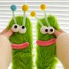Winter Big Mouth Monster Design Warm Candy Colors Funny Lounge Sock Plush One Size Comfortable Furry Socks Gift Multi-color