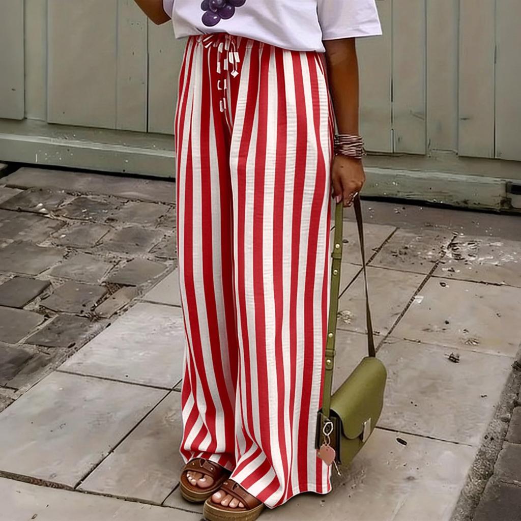 Women's Casual Straight Leg Jogger Pants Loose Fit with Elastic Cuffs for Summer