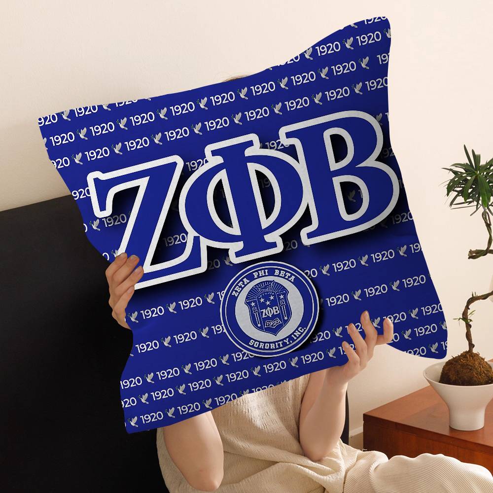 Zeta Phi Beta Sorority Cushion Cover Car Throw Pillow Case For Sofa Car Christmas Gift 40x40cm 45x45cm