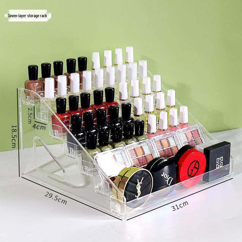 Acrylic Multilayer Nail Polish Display Stand - Transparent Cosmetic Organizer