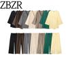 Zbzr Spring New Women Clothes Western Style Linen Kimono Cross Outerwear Fluid Pants 6078572 5057572