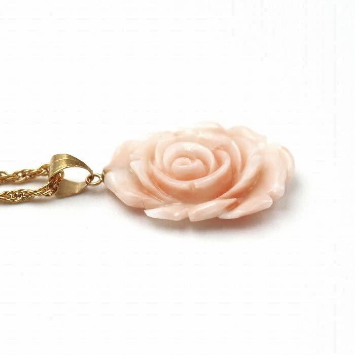 Coral Rose Pendant with 18K Gold Hardware Gift Wrapping and Gift Tag Includes a 45cm Plated Chain Be Changed To an 18K Gold Chain Undyed Rose Coral