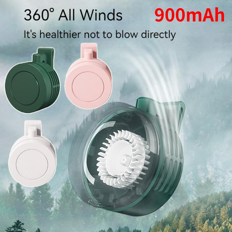 2025 Hanging Clip Type Small Fans Usb Portable Mini Small Electric Fan Light Sound Portable Desktop Handheld Fan Outdoor Cooling