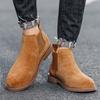 Herbst und Winter große Größe Samt Chelsea Boots Anti-Samtleder Britische Casual Boots mittelhoher Schaft Martin Boots Retro Worker Boots