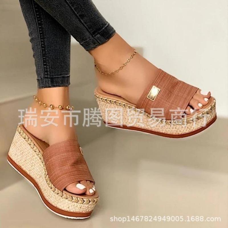 Hausschuhe Damen 20 neu große Größe Plateau Keilschuhe Mode Wunsch Sandalen Damen