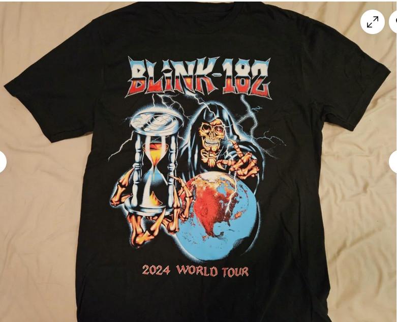

Blink 182 2024 Мировой тур Двусторонняя унисекс футболка, Подарок для фанатов 3XL
