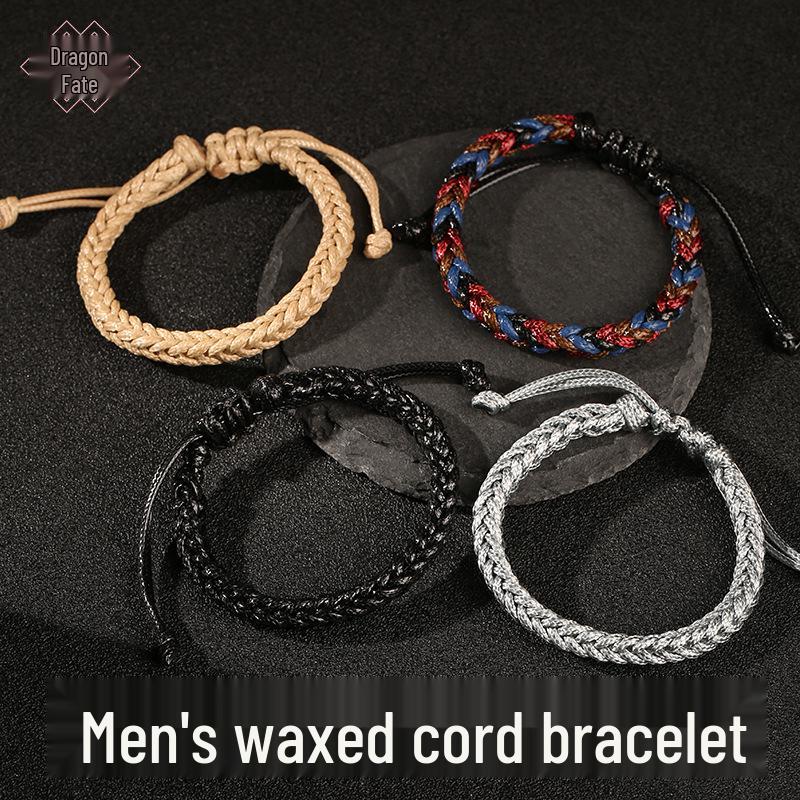 

Dragon Knot Handmade Men s Bracelet - European & American Style, Multicolor Fashion Accessory