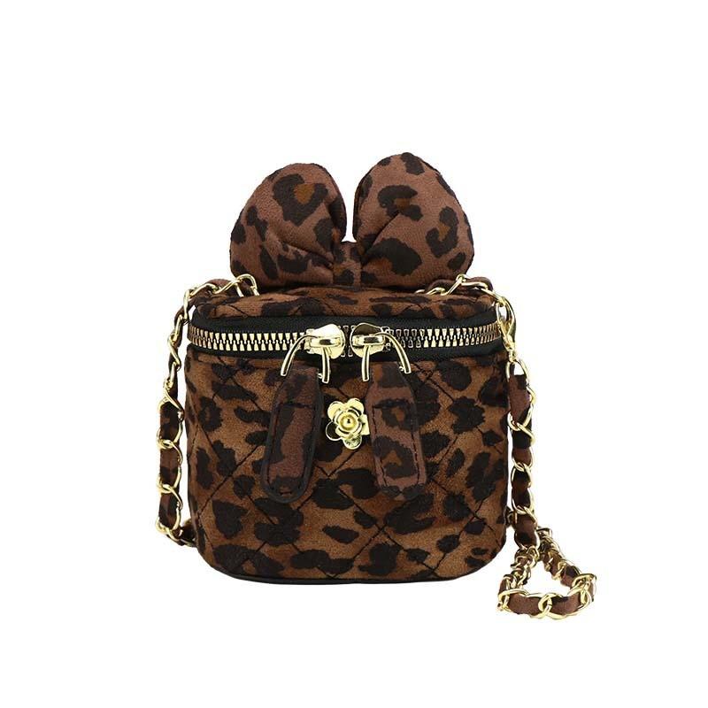 

Леопардовая сумка кроссбоди из искусственной кожи с привлекательным принтом и стильной цепочкой для модных детей коричневый