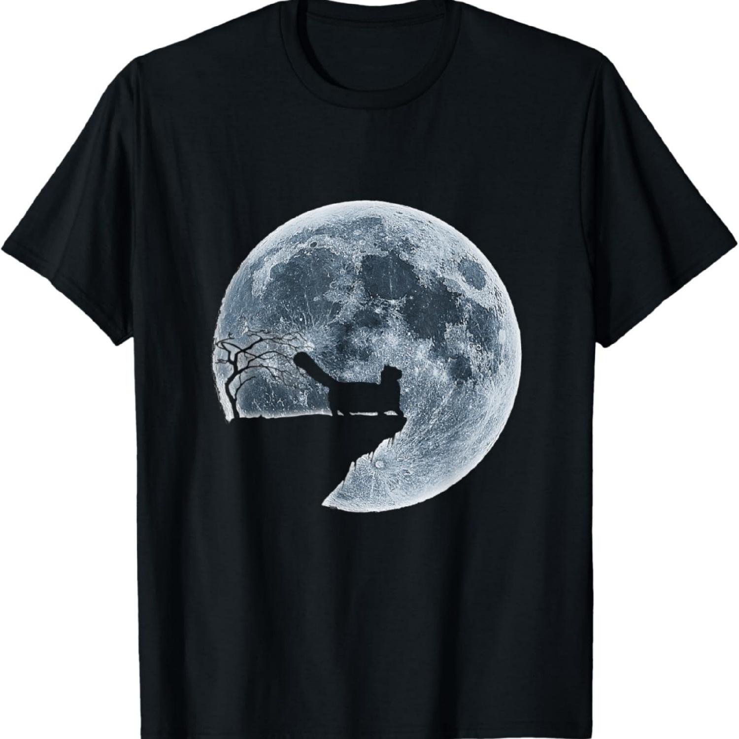 Munchkin cat Halloween Costume Moon Silhouette T-Shirt S
