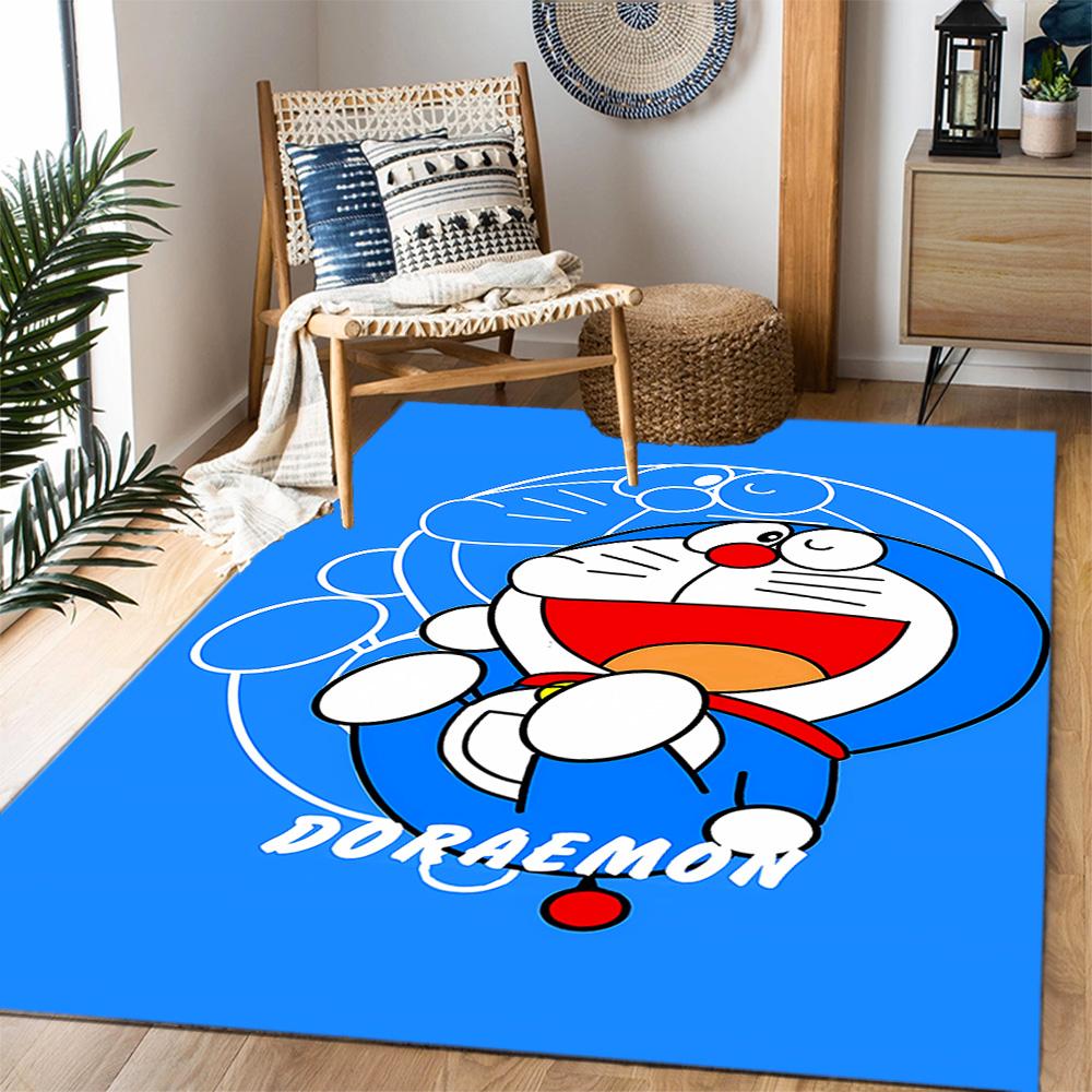 Doraemon Heart Adventure Themed Anti-Slip Rugs - Polyester Home Decor, Suitable for Bedrooms, Living Rooms, Doorways, Studios, and Decorations