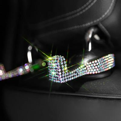 2 pièces Cristal Diamant Appui-tête de Siège Auto Cintre Crochet Porte-sac pour Sac à Main Vêtement Auto Clip de Fixation Bling Accessoires de Voiture