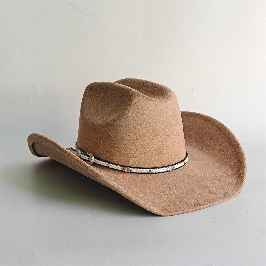 Winter Cowgirl Cowboy Vegan Suede Hat Felt Fedora Hat for Women Men Classic Fashionable All-match Hat sombrero vaquero