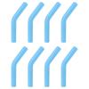 Uxcell Soft Reusable Silicone Straw Tips, Silicone Straw Elbow Tips with Metal Straw Covers for 6mm Outer Diameter Stainless Steel Straws, Sky Blue, 8