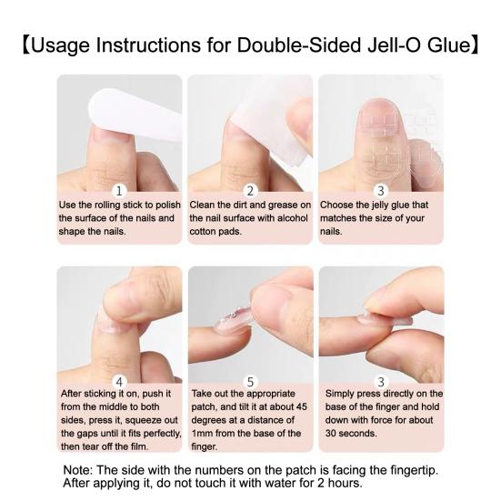 False Nails with Jelly Glue Heart Star Pattern Removable Artificial Nails Non-irritating Easy Apply Nail Art Stickers