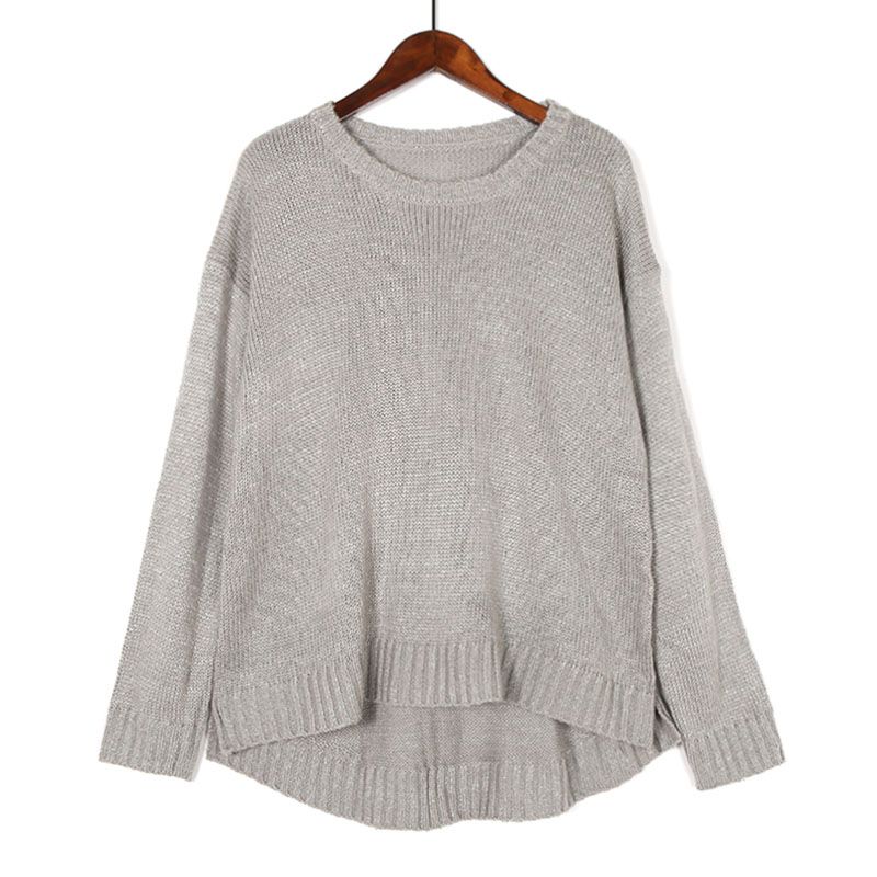 

New Product Crew Neck Casual Classic Simple Work Clothing Pullover Ash One size