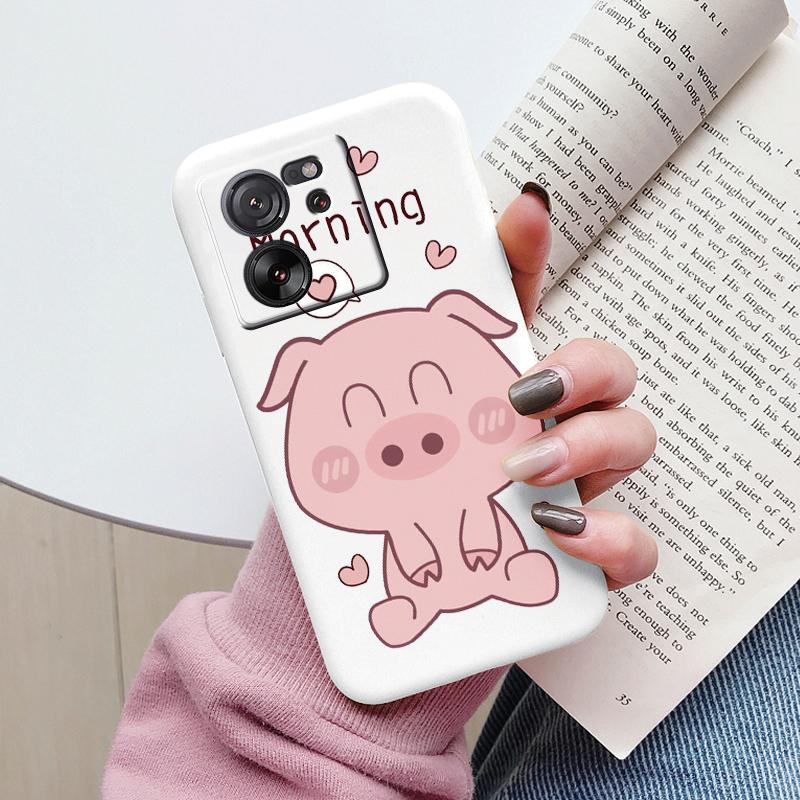 Cute Cat Case For Xiaomi 13T Pro Silicone Soft Back Cover Lovely Cartoon Painted Capa Shell For Xiaomi 13T Fundas 13tpro Coque