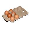 6-Piece Natural Egg Tray: Handmade Pulp Egg Box for Free-Range Eggs with Flat Lid.