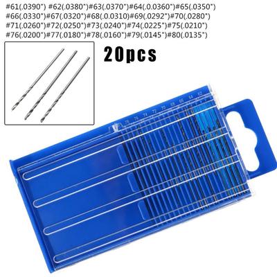 Precision HSS Imperial Drill Bit Kit 20Pcs for Hobby Work & Professional Use