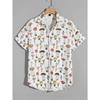 Men's shirts astronaut printed 2024 summer Hawaii short sleeved shirt Men's beach breathable tops Outdoor street men's clothing