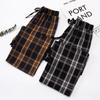 Girls Plaid Pants Wide Leg Pants Kids Casual Straight-leg Pants Teenager Sport Trousers