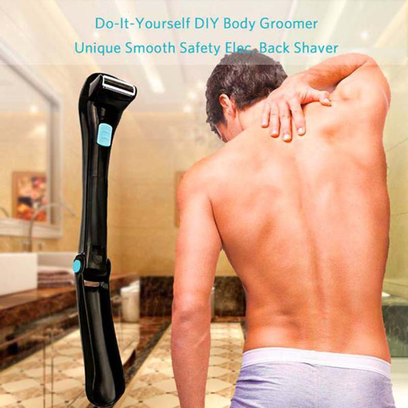 High quality Long handle waterproof foldable High quality Body trimmer Back Hair Removal Safe electric back shaver for men