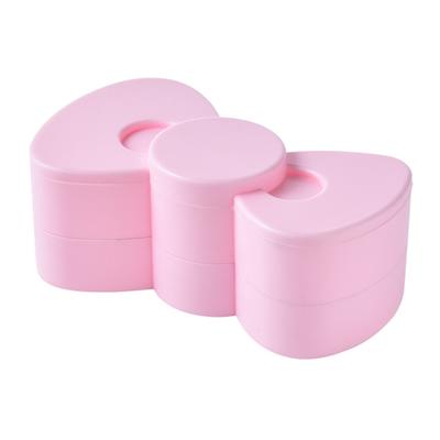 Double Layer Rotating Jewelry Storage Box Small Jewelry Tray Bowknot Case Women Jewelry Earring