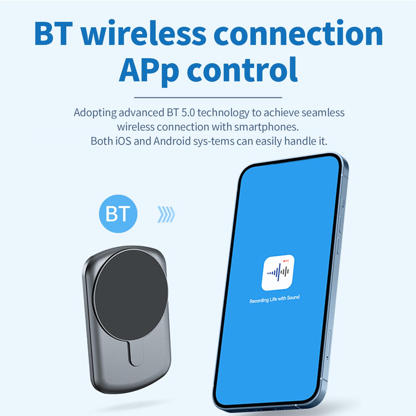 Tomtop Jms Ai Voice Recorder Magnetic Audio Recorder Support 60 Languages Noise Reduction App Control