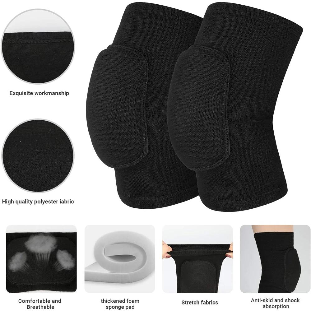 2Pcs Sports Compression Knee Pads Elastic Knee Protector Thickened Sponge Knee Brace Support For Dancing Workout Training