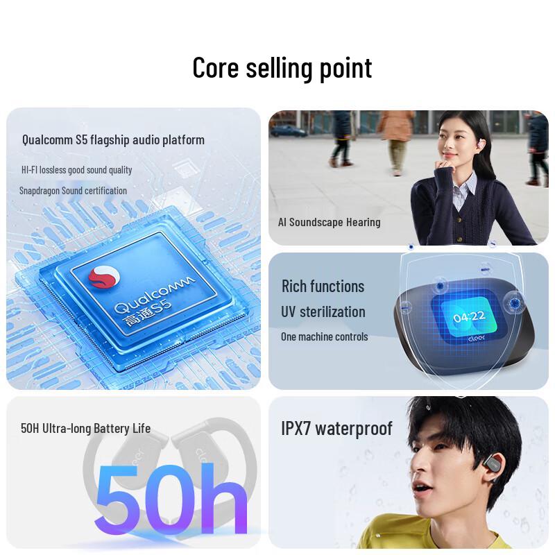 Cleer ARC III Music Edition AI Smart Dolby Ear-hook Bluetooth Headphones