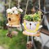 Swing Animal Planter Wall Hanging Flower Pot Cartoon Capybara Lion Planter for Succulents Small Cactus Indoor Outdoor Decor