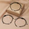 New Friendship Card Bracelet, European and American Personalized Sun and Moon Star Wax Rope Woven Bracelet 3-piece Set