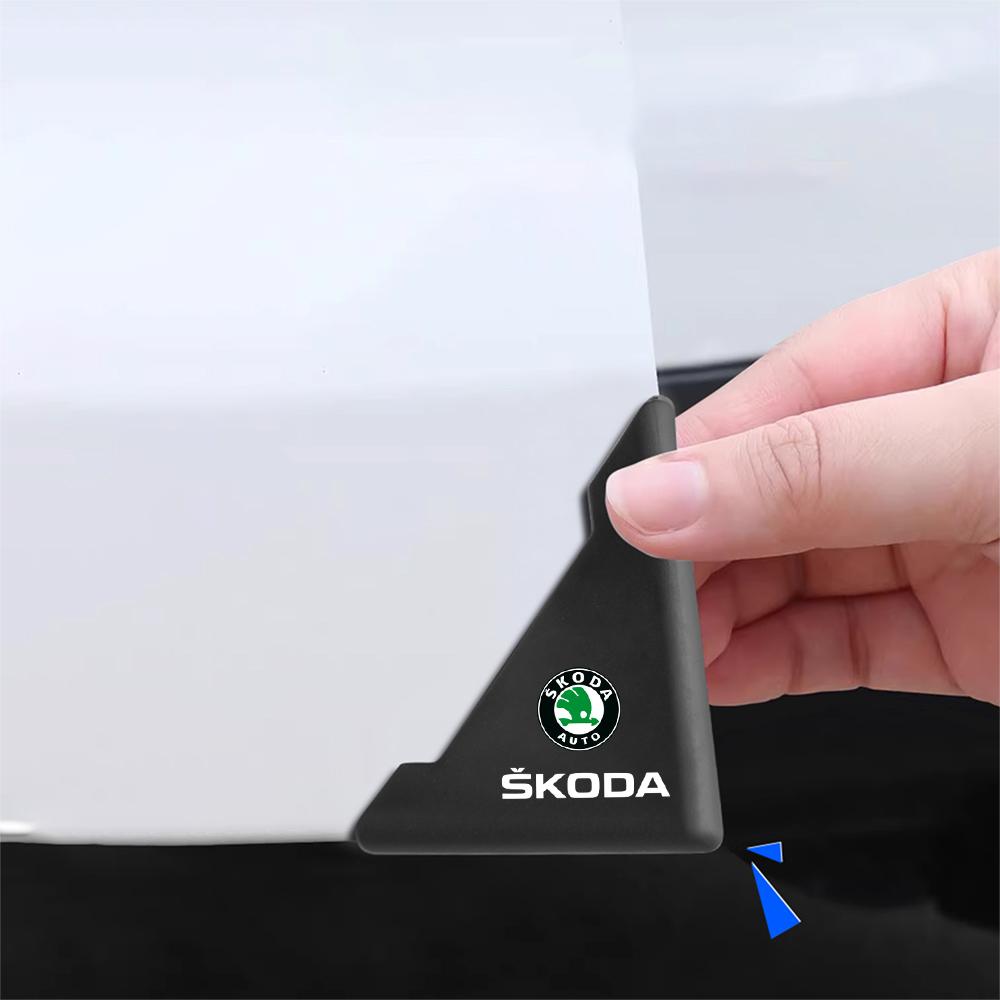 2/4Pcs Car Front Door Corner Anti-Scratch Protector Cover Sticker For Skoda Octavia A5 3 2 VRS Vision Kodiaq Favorit Rapid Fabia agr411
