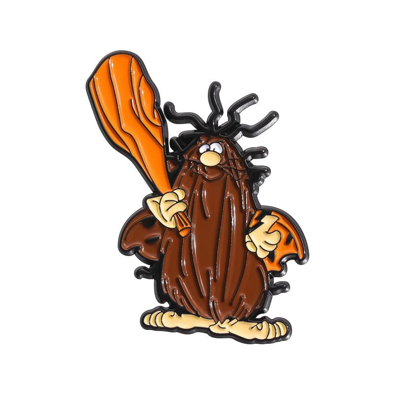 

Cartoon Character Eyecatching Pin Brooch In Alloy With Cute And Angry Tree Stump Style