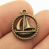 20pcs Life-Ring Ships Wheel Helm Rudder Sailboat Charms Tibetan Bronze Silver Color Pendants Antique DIY Handmade Craft