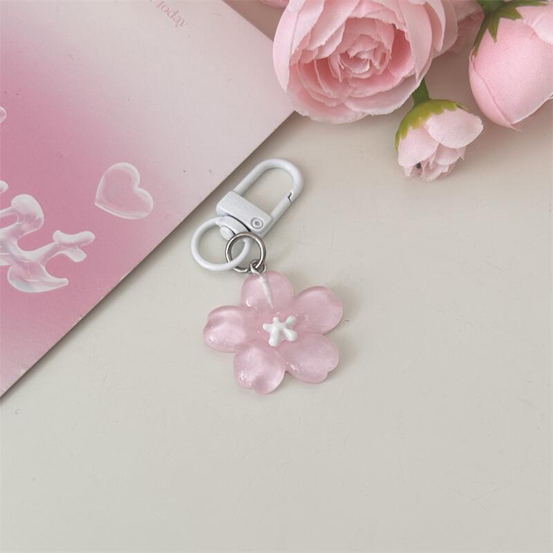 Sakura Flower Jelly Keychain - Cute Pendant for Bags, Gifts for Girls & Best Friends