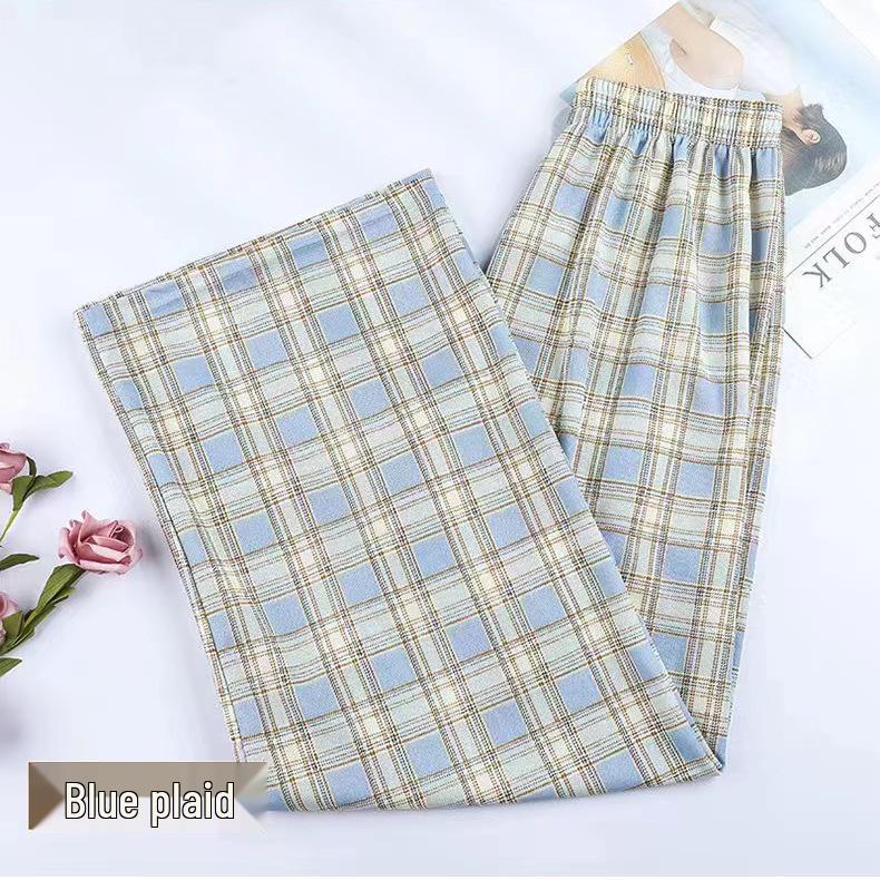 Spring/Summer 2025 Women's Checkered Loose Slimming Wide-Leg Pants - Korean Style Trend