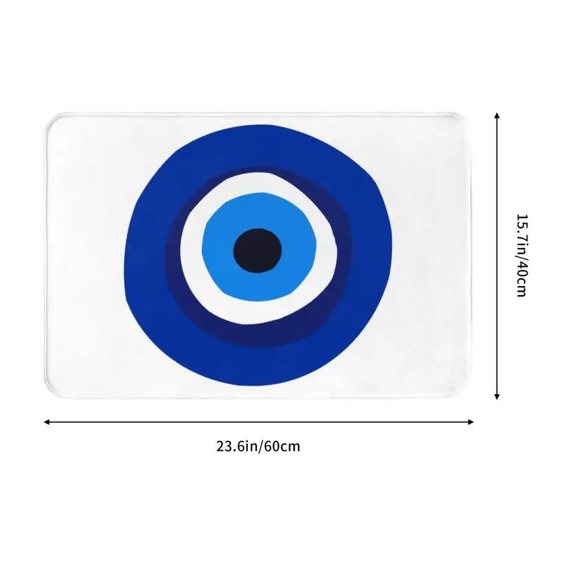 Custom Greek Turkish Evil Eye Doormat Mat Anti-Slip Mediterranean Style Kitchen Bathroom Living Room Rug Carpet 40*60cm