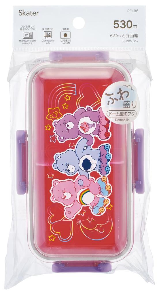 Skater Bento Fluffy Single Dishwasher and Microwave Made In Care Bears Skateboard Box, Serving, Tier, 530ml, Safe, Japan, Design, PFLB6-A