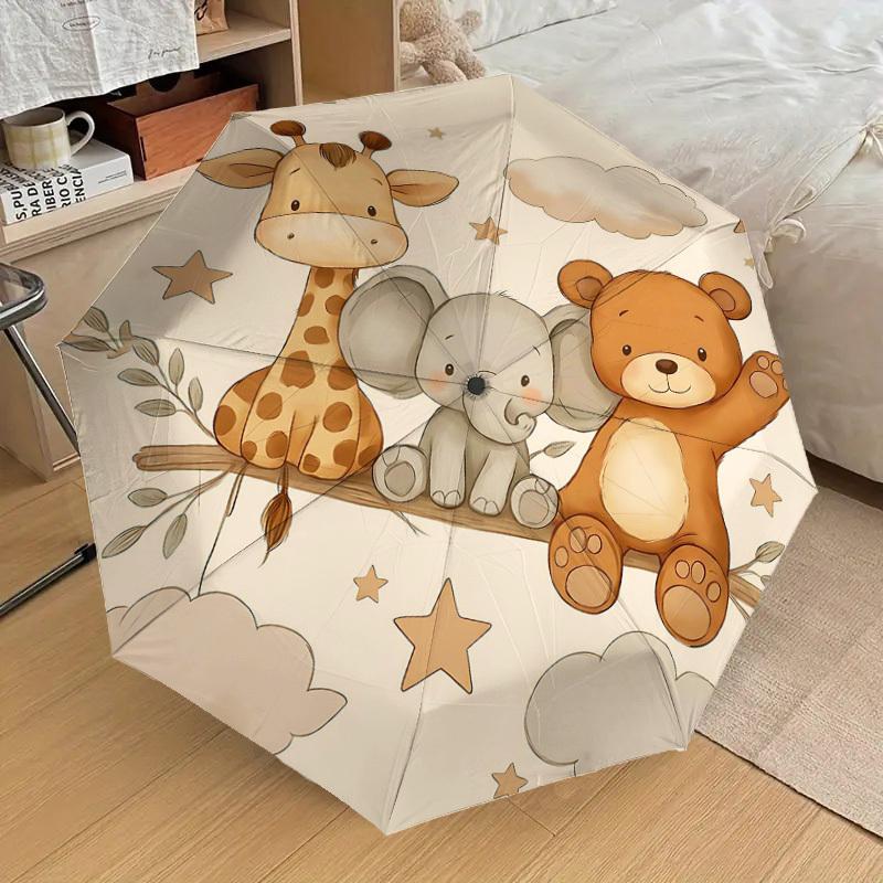 1PC Baby Animal Umbrella-8-Rib Reinforced, Automatic Open, Lightweight & Durable, Fashion Accessory for Outdoor, H0379